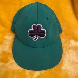 Richardson Notre Dame Fitted‎ Baseball Cap Green Shamrock Irish Clover S/M Hat